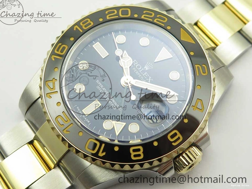 1219 Tailored GMT-Master II 116713 LN Black Ceramic Thick YG Wrapped 904L Steel 1:1 Noob Best Edition A3187 (Correct Hand Stack) 3304